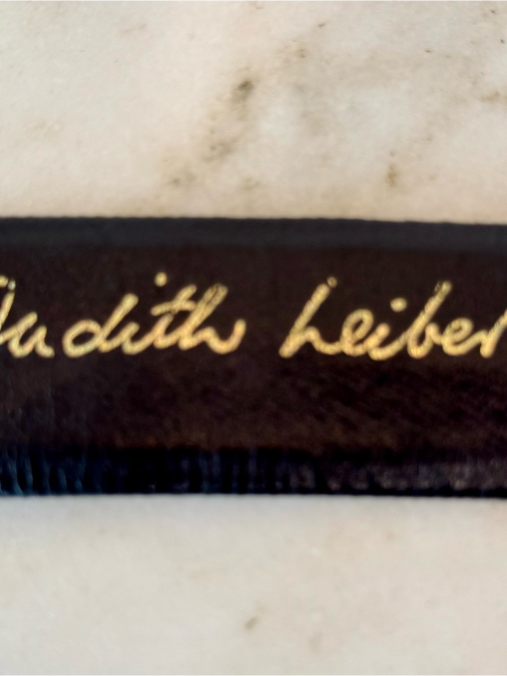 Vintage 80s Judith Leiber Butterfly Jeweled Adjustable Black Leather Belt Signed - Picture 6 of 10